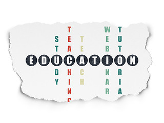 Image showing Studying concept: word Education in solving Crossword Puzzle