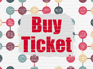 Image showing Vacation concept: Buy Ticket on wall background