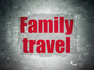 Image showing Travel concept: Family Travel on Digital Paper background