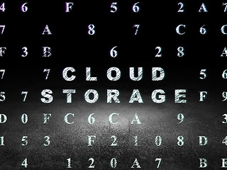 Image showing Cloud computing concept: Cloud Storage in grunge dark room