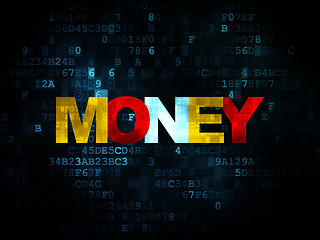 Image showing Currency concept: Money on Digital background
