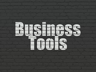 Image showing Finance concept: Business Tools on wall background