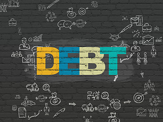 Image showing Business concept: Debt on wall background