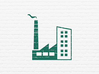 Image showing Manufacuring concept: Industry Building on wall background