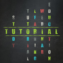 Image showing Education concept: word Tutorial in solving Crossword Puzzle