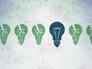 Image showing Business concept: light bulb icon on Digital Paper background