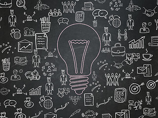 Image showing Business concept: Light Bulb on School Board background