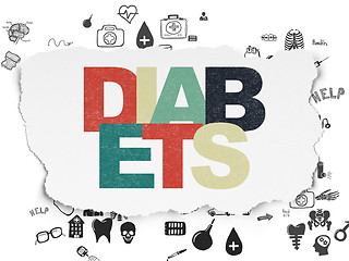 Image showing Medicine concept: Diabets on Torn Paper background