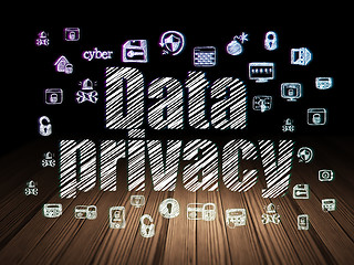 Image showing Privacy concept: Data Privacy in grunge dark room