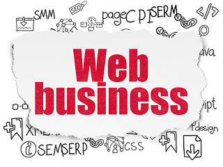 Image showing Web development concept: Web Business on Torn Paper background
