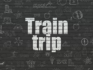 Image showing Tourism concept: Train Trip on wall background