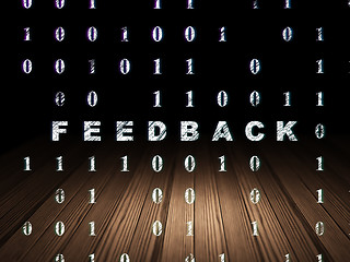 Image showing Business concept: Feedback in grunge dark room