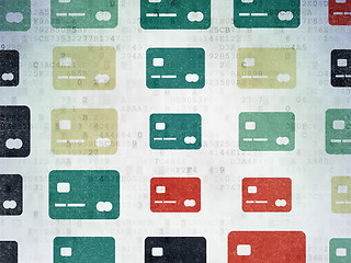 Image showing Banking concept: Credit Card icons on Digital Paper background