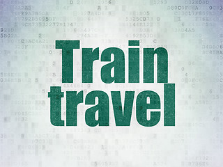 Image showing Vacation concept: Train Travel on Digital Paper background