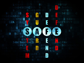 Image showing Safety concept: word Safe in solving Crossword Puzzle