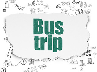 Image showing Vacation concept: Bus Trip on Torn Paper background