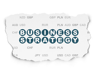 Image showing Finance concept: Business Strategy on Torn Paper background