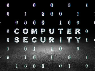 Image showing Protection concept: Computer Security in grunge dark room