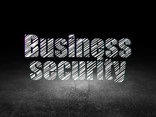 Image showing Protection concept: Business Security in grunge dark room