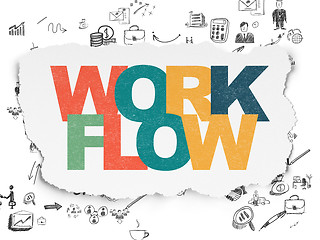 Image showing Finance concept: Workflow on Torn Paper background