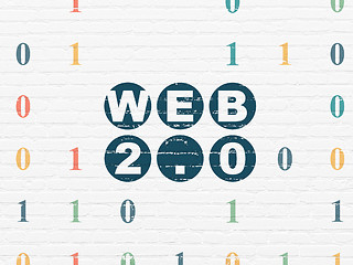 Image showing Web design concept: Web 2.0 on wall background