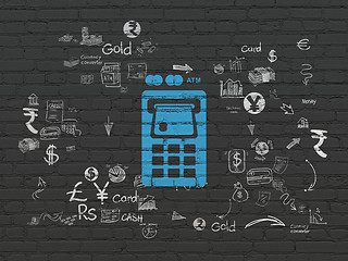 Image showing Currency concept: ATM Machine on wall background