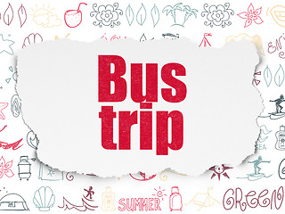 Image showing Travel concept: Bus Trip on Torn Paper background