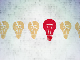 Image showing Business concept: light bulb icon on Digital Paper background