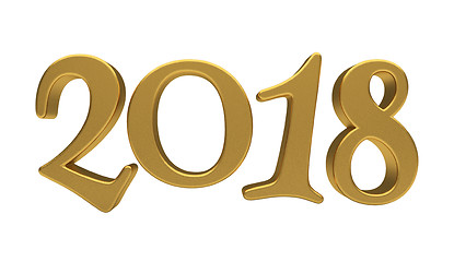 Image showing Gold 2018 lettering isolated