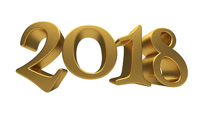 Image showing Gold 2018 lettering isolated