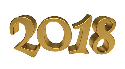Image showing Gold 2018 lettering isolated