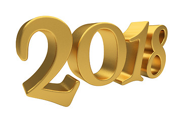 Image showing Gold 2018 lettering isolated