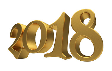 Image showing Gold 2018 lettering isolated
