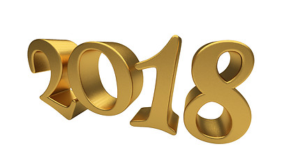 Image showing Gold 2018 lettering isolated