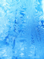 Image showing Ice pattern on winter glass