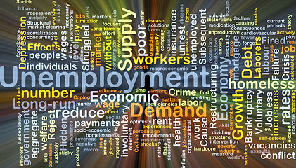 Image showing Unemployment background concept glowing