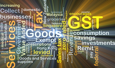 Image showing GST background concept glowing