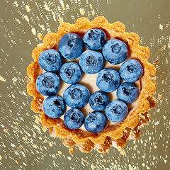 Image showing Tartlet with fresh blueberries 