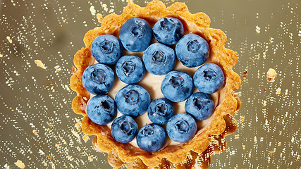 Image showing Tartlet with fresh blueberries 