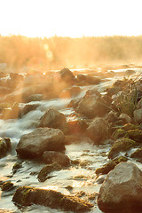 Image showing Dawn over Rushing river