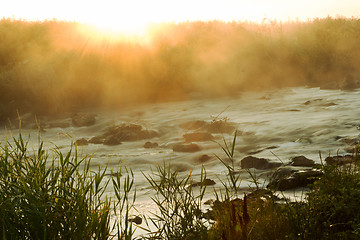 Image showing Dawn over Rushing river