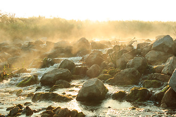 Image showing Dawn over Rushing river