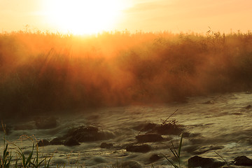 Image showing Dawn over Rushing river