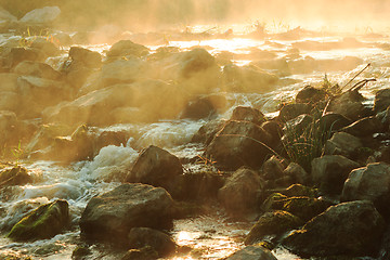 Image showing Dawn over Rushing river