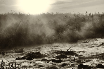 Image showing Dawn over Rushing river