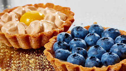 Image showing Tartlet with fresh blueberries 