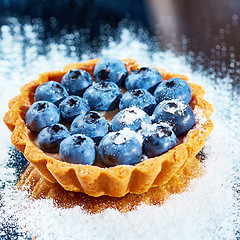 Image showing Tartlet with fresh blueberries 