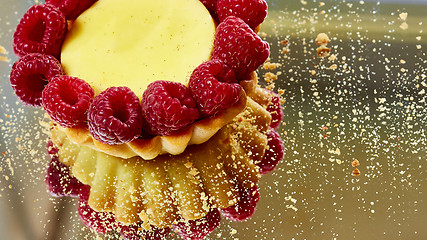 Image showing Home made tartlets with raspberries