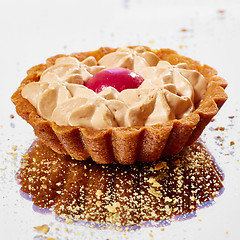 Image showing Sweet tartlets filled with cream 