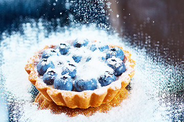 Image showing Tartlet with fresh blueberries 